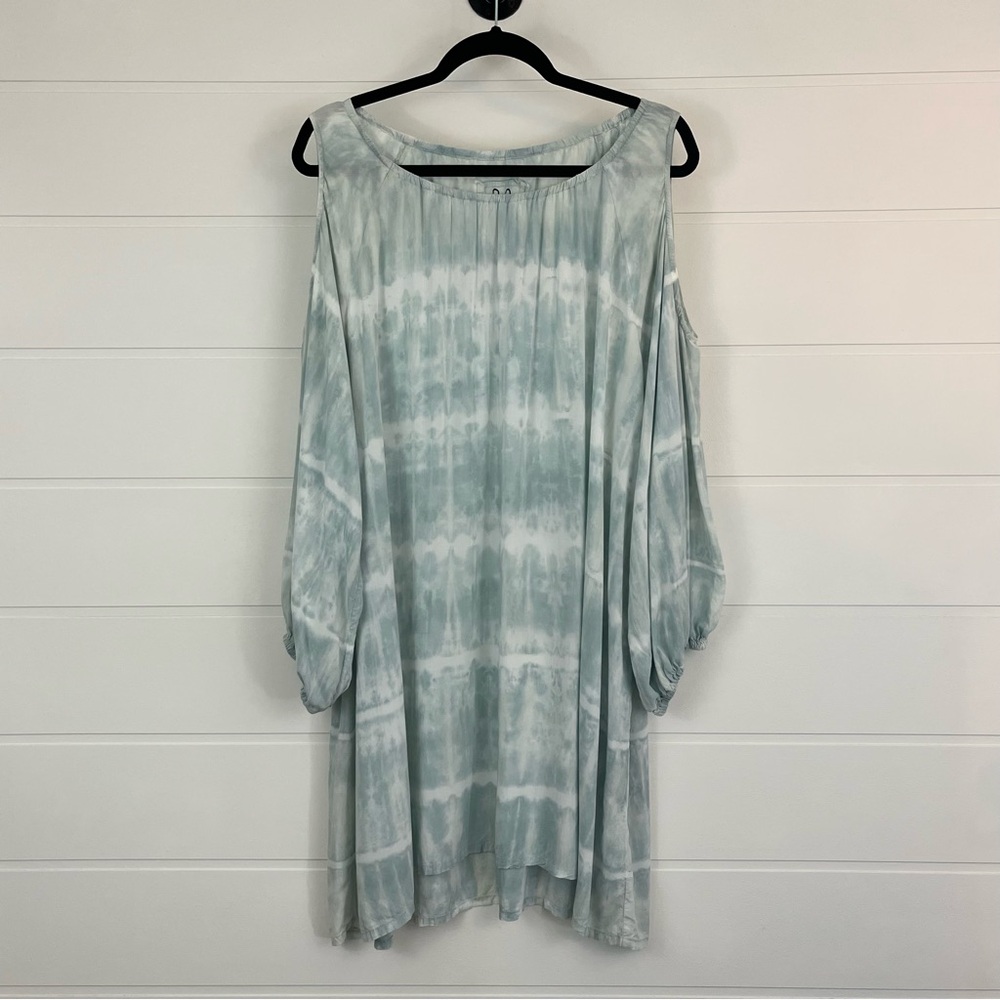 Johnny Was Sz XL Cold Shoulder Tie dye Tunic Top